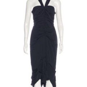 Zac Posen Black halter midi dress.